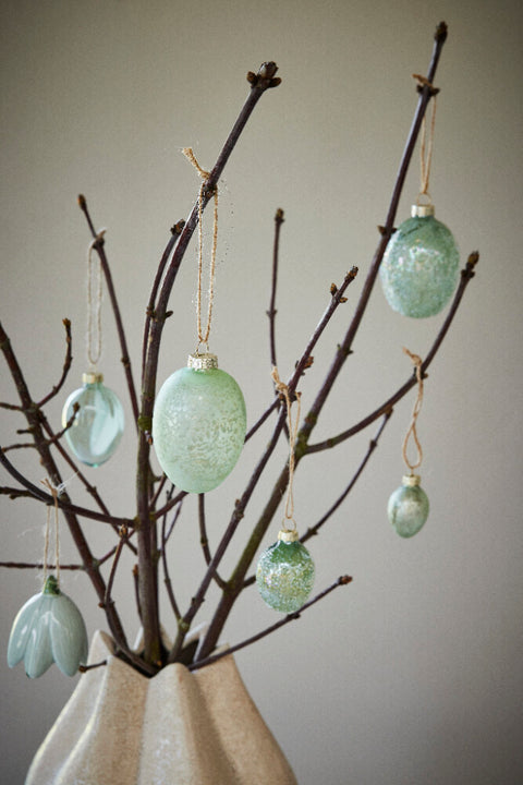 Feven ornament glass 7 cm sage green