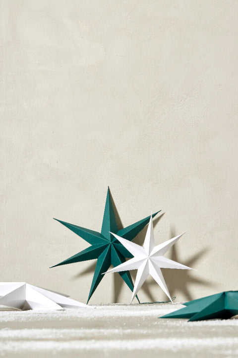 Pappia paper star H30 cm. dark green