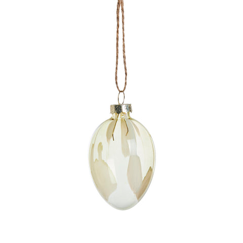 Feven ornament glass 7 cm yellow