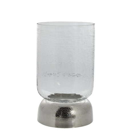 Sandia candlestick Ø16.5X28.7 cm, Silver/Clear
