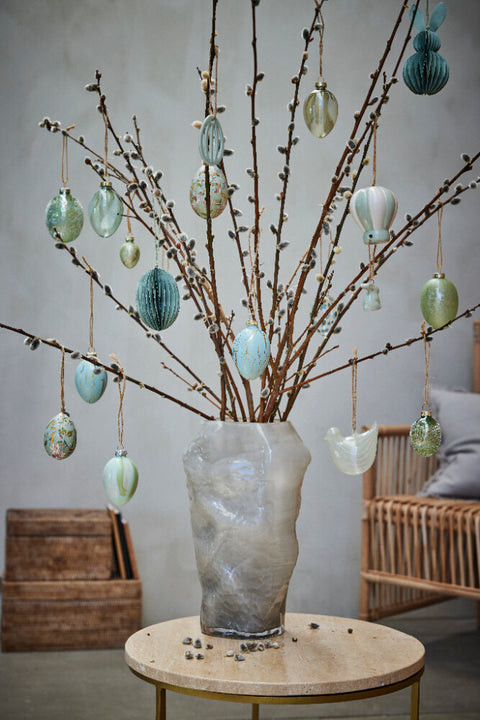 Feven ornament glass 7 cm dusty green