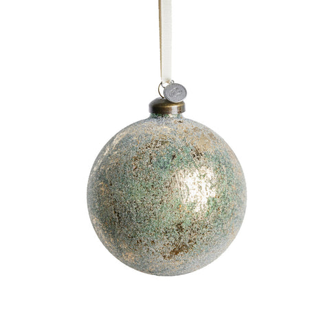 Clearena decoration dusty green/gold, Glass D10