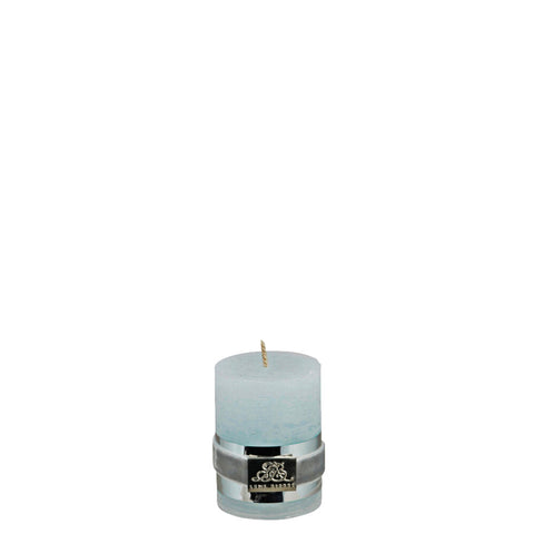 Rustic pillar candle small H6 cm. mint
