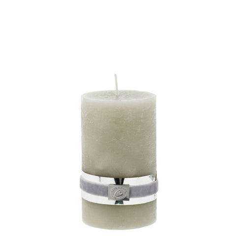 Rustic pillar candle H12.5 medium  cm. silver grey