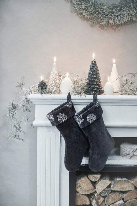 Stassia christmas stocking H38 cm. dark grey