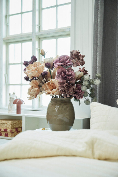 Happia foam flower linen H20 cm