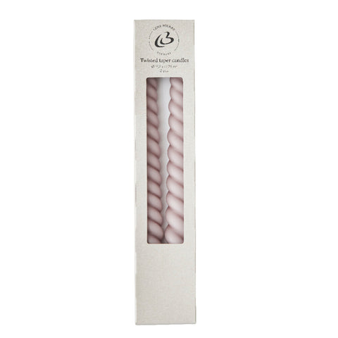 Twisted taper candle H25 cm. bark