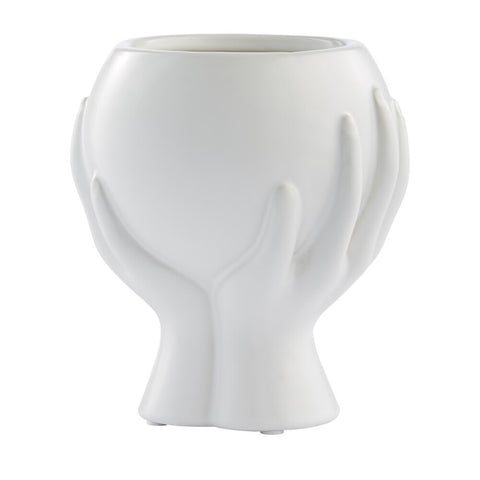 Haniya flower pot H16.5 cm. white