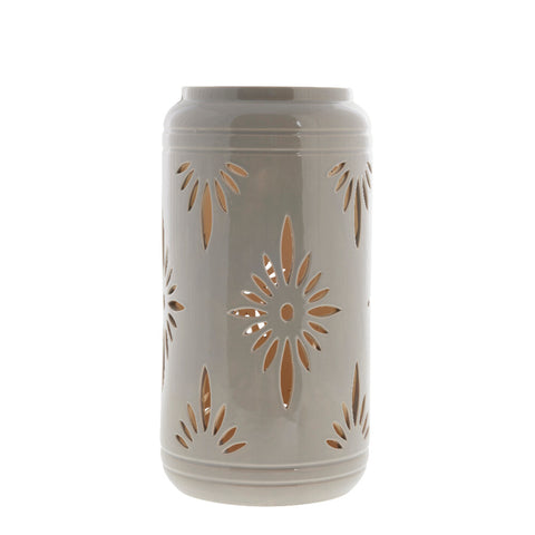 Hilde lantern linen ceramics H39 cm