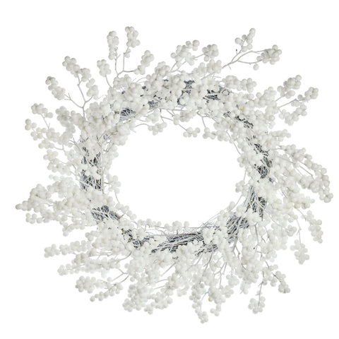 Berrie wreath H11 cm. white