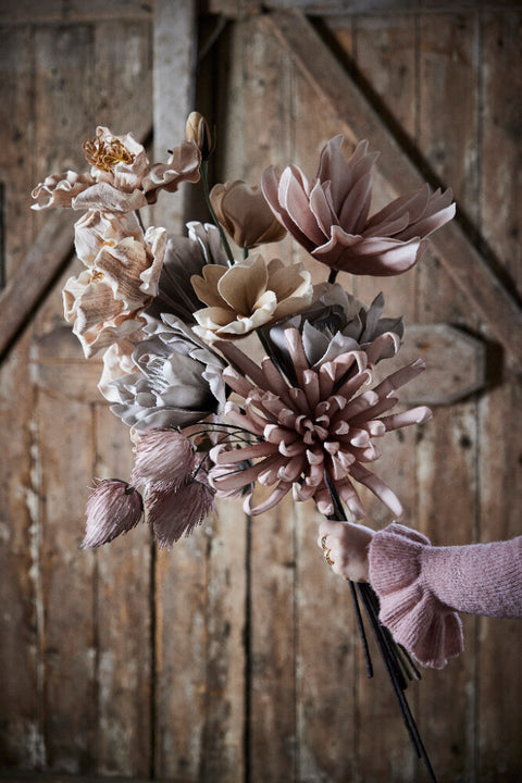 Happia foam flower linen H20 cm