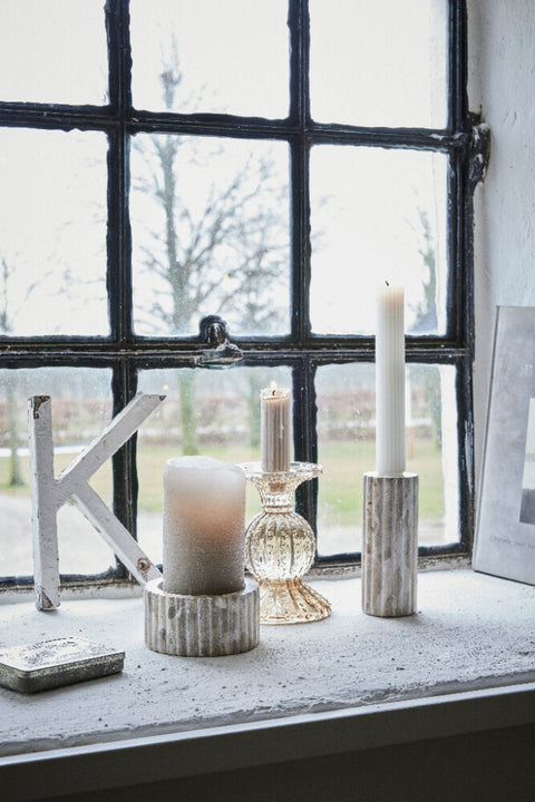 Rustic pillar candle giant  H20 cm. silver grey