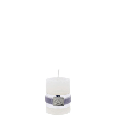 Rustic pillar candle small H6 cm. white