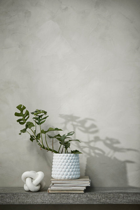 Dotsie flower pot H16 cm. white