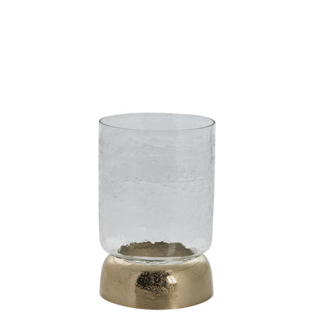 Sandia candlestick Ø14X20.7 cm, L. Gold/Clear