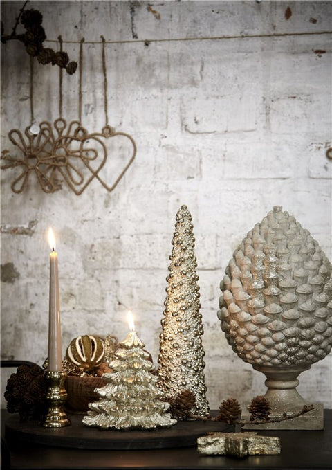 Nordic decoration candle light gold 14 cm.