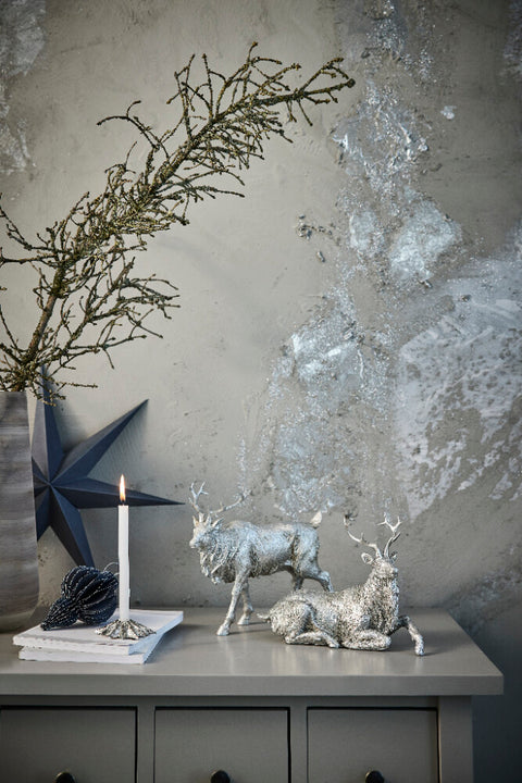 Sessia deer H20 cm. silver