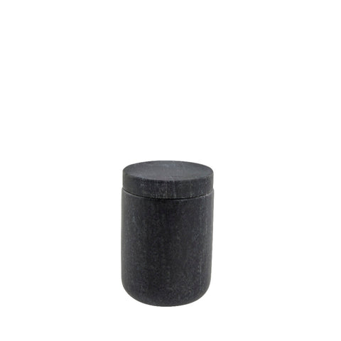 Ellia jar 9x6 cm. black marble