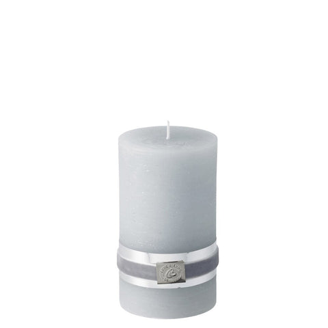 Rustic pillar candle H12.5 medium  cm. light grey