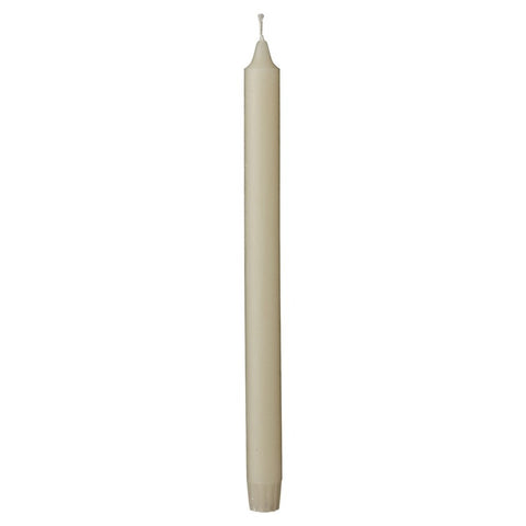 Rustic taper candle off white 28 cm.