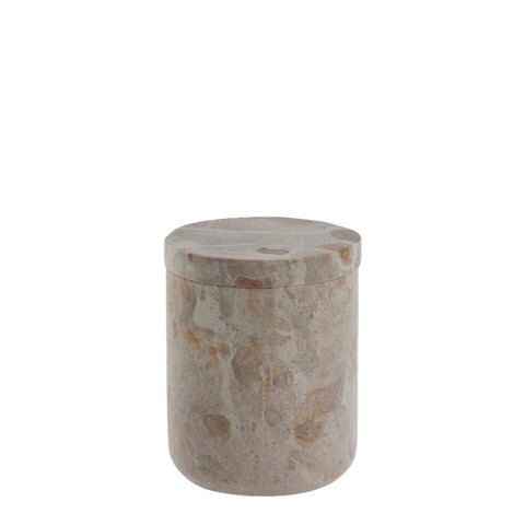 Ellia jar 11.5x9 cm. linen marble