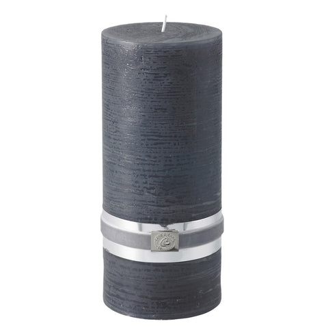 Rustic pillar candle giant  H20 cm. dark grey