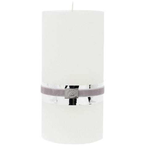 Rustic pillar candle giant  H20 cm. white