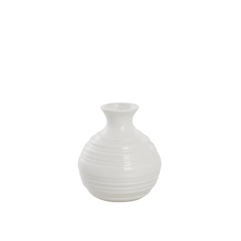 Dehmira mini vase ceramics 8 cm white