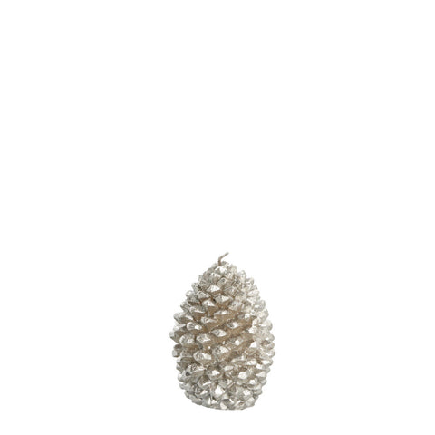 Trelia pine cone candle  H8.5 cm. silver