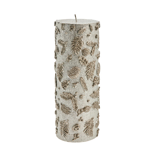 Cristiellia decoration candle H15 cm. silver