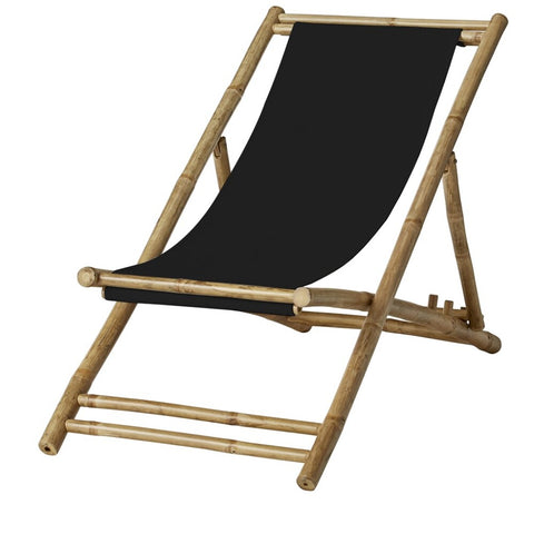 Mandisa Bamboo/Canvas folding beach chair 112 cm. black