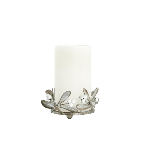 Missia mistletoe block candle holder H6 cm. silver