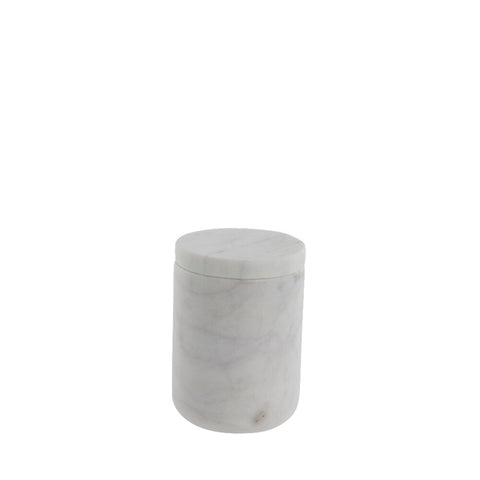 Ellia jar 9x6 cm. white marble