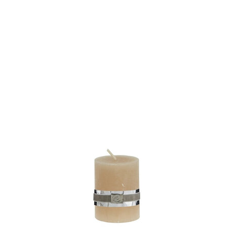 Rustic pillar candle small H6 cm. golden brown