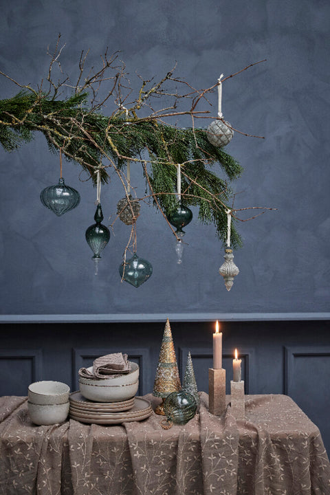 Glossia decoration green/ glass H18.7 cm