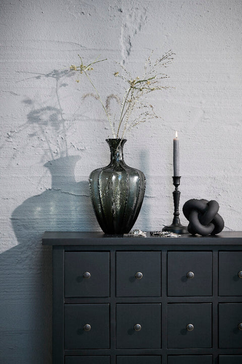 Miyanne vase H34.5 cm. smoked grey