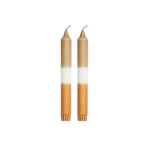 Tone taper candle H19 cm. golden brown
