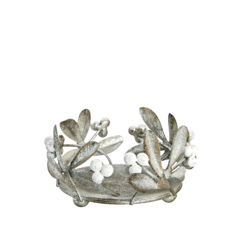 Missia mistletoe block candle holder H6 cm. silver