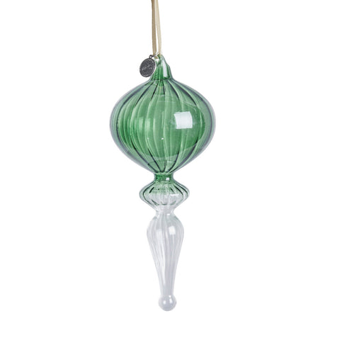 Glossia decoration green/clear glass H18.7 cm