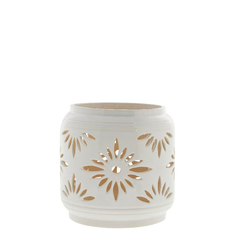 Hilde lantern white ceramics H25 cm