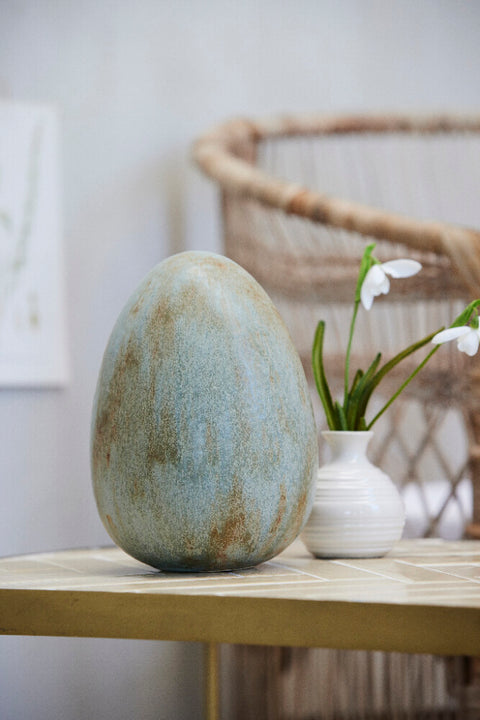 Dehaya decoration egg 15 cm sage green