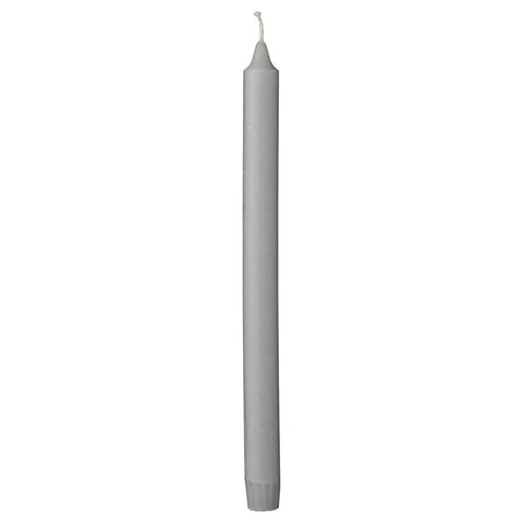 Rustic taper candle light grey 28 cm.