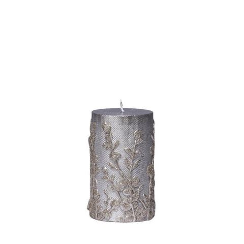 Elegia decoration candle H10 cm. silver