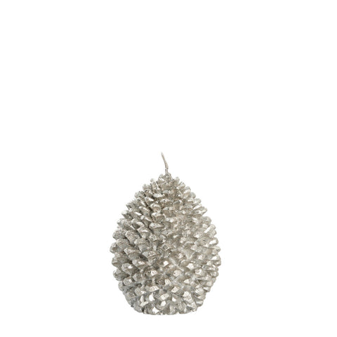 Trelia pine cone candle  H10.5 cm. silver