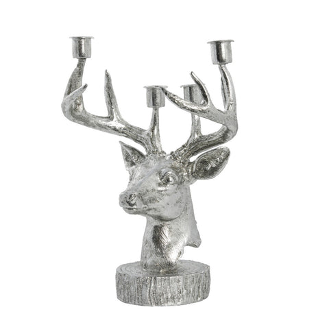 Serafina deer candleholder H31 cm. silver