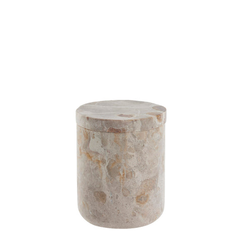 Ellia jar 11.5x9 cm. linen marble