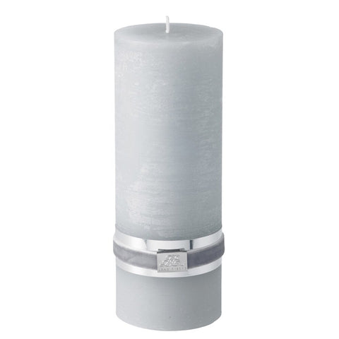 Rustic pillar candle large H20 cm. light grey