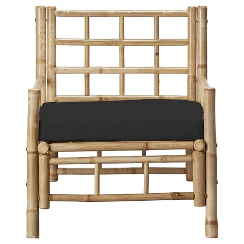 Mandisa lounge chair 80x70 cm. bamboo / black