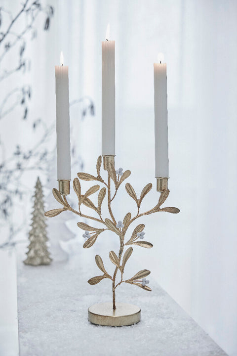 Missia mistletoe candle holder H34 cm. silver