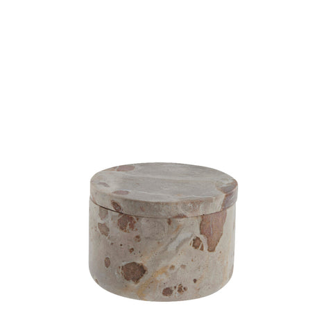 Ellia jar 7.5x11 cm. linen marble